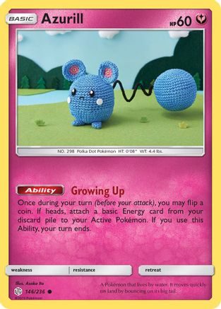 Azurill 146/236  - Reverse Holofoil SM  Cosmic Eclipse - Common
