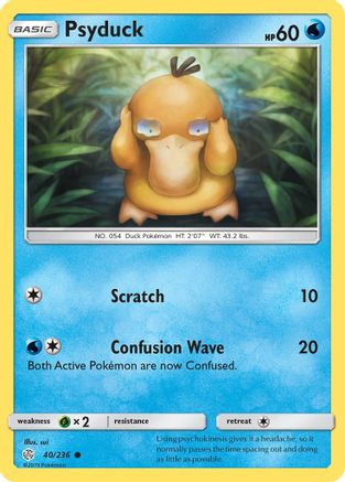 Psyduck 040/236  - Reverse Holofoil SM  Cosmic Eclipse - Common