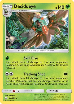 Decidueye 020/236  - Reverse Holofoil SM  Cosmic Eclipse - Holo Rare