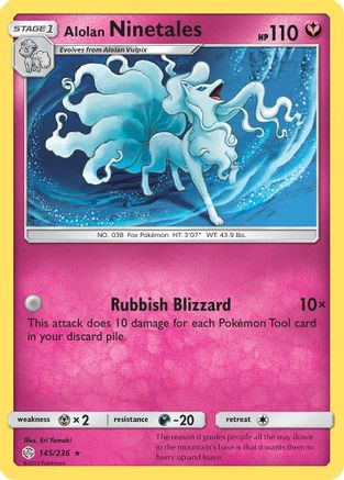 Alolan Ninetales 145/236  - Holofoil SM  Cosmic Eclipse - Holo Rare
