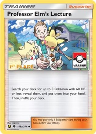 Professor Elm's Lecture 188a/214  - Reverse Holofoil League & Championship Cards - Promo