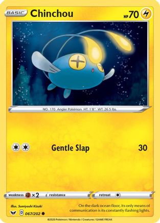 Chinchou (067) 067/202  - Reverse Holofoil SWSH01 Sword & Shield Base Set - Common