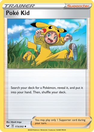 Poke Kid 173/202  - Reverse Holofoil SWSH01 Sword & Shield Base Set - Uncommon