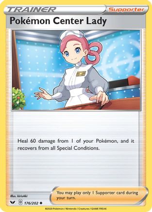 Pokemon Center Lady 176/202  SWSH01 Sword & Shield Base Set - Uncommon