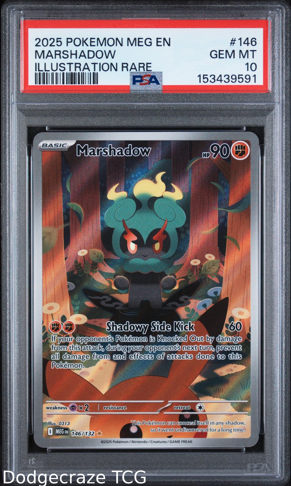 2025 Pokemon Mega Evolution Marshadow Illustration Rare 146/132 PSA 10
