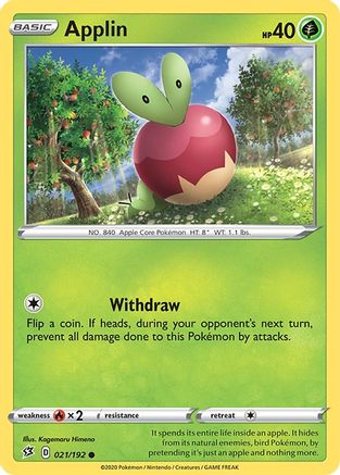Applin (21) 021/192  - Reverse Holofoil SWSH02 Rebel Clash - Common
