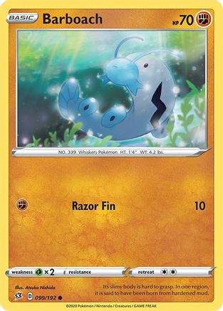 Barboach 099  - Reverse Holofoil SWSH02 Rebel Clash - Common