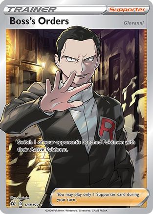 Boss's Orders (Full Art) 189/192  - Holofoil SWSH02 Rebel Clash - Ultra Rare