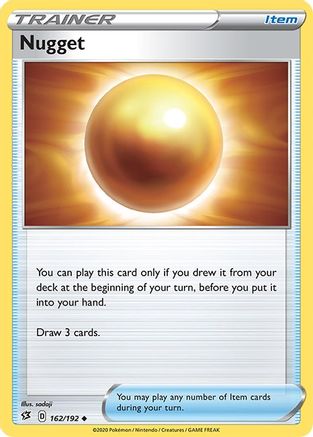 Nugget 162/192  - Reverse Holofoil SWSH02 Rebel Clash - Uncommon
