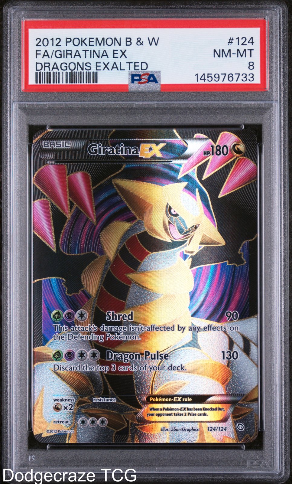 2012 Pokemon Dragons Exalted Giratina EX 124/124 PSA 8