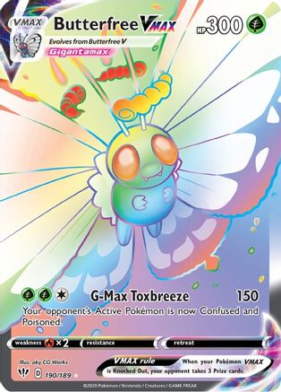 Butterfree VMAX (Secret) 190/189  - Holofoil SWSH03 Darkness Ablaze - Secret Rare
