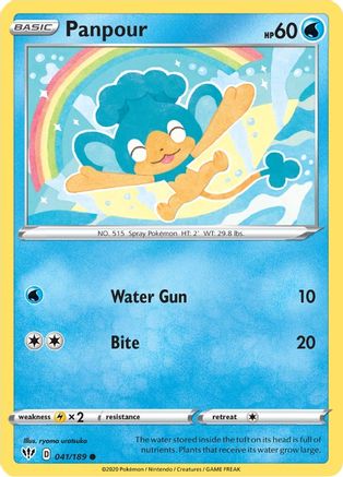 Panpour 041/189  - Reverse Holofoil SWSH03 Darkness Ablaze - Common