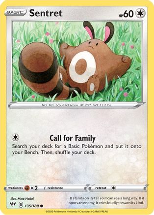 Sentret 135/189  - Reverse Holofoil SWSH03 Darkness Ablaze - Common