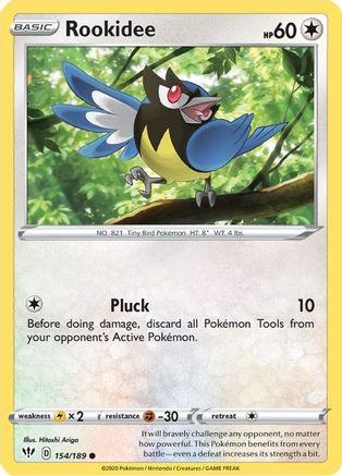Rookidee 154/189  - Reverse Holofoil SWSH03 Darkness Ablaze - Common