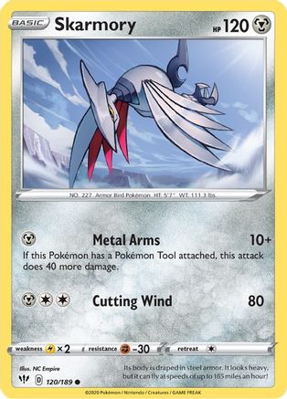 Skarmory 120/189  SWSH03 Darkness Ablaze - Common