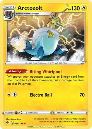 Arctozolt 066/189  - Holofoil SWSH03 Darkness Ablaze - Holo Rare