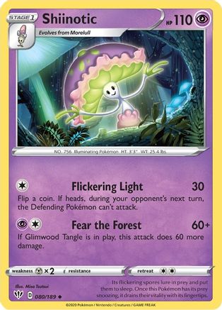 Shiinotic 080/189  - Reverse Holofoil SWSH03 Darkness Ablaze - Uncommon