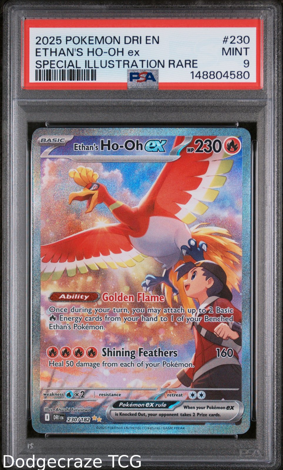 2025 Pokemon Ethan's Ho-Oh EX Special Illustration Rare 230/182 PSA 9