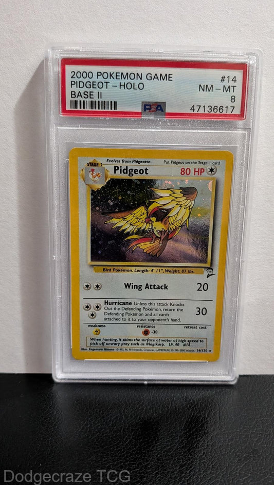 2000 Pokemon Game Base 2 Pidgeot Holo 14 PSA 8