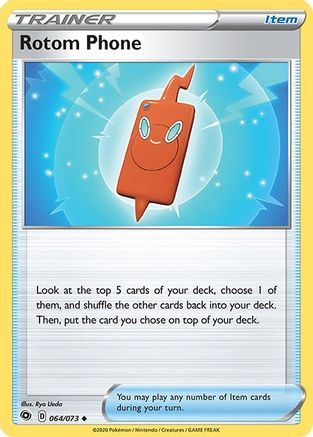 Rotom Phone 064/73  - Reverse Holofoil Champions Path - Uncommon
