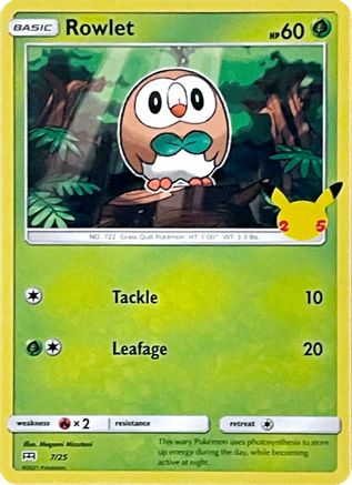 Rowlet 007/25  McDonalds 25th Anniversary Promos - Promo