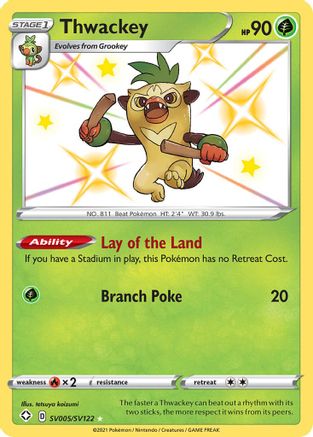 Thwackey SV005/SV122  - Holofoil Shining Fates Shiny Vault - Shiny Holo Rare