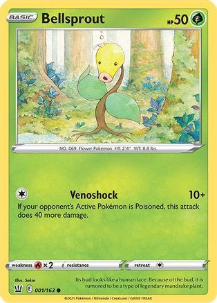 Bellsprout 001/163  - Reverse Holofoil SWSH05 Battle Styles - Common
