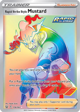 Rapid Strike Style Mustard (Secret) 176/163  - Holofoil SWSH05 Battle Styles - Secret Rare