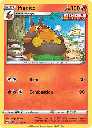 Pignite 024/163  SWSH05 Battle Styles - Uncommon