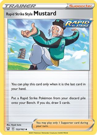 Rapid Strike Style Mustard 132/163  - Reverse Holofoil SWSH05 Battle Styles - Uncommon