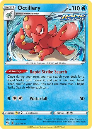 Octillery 037/163  - Holofoil SWSH05 Battle Styles - Holo Rare