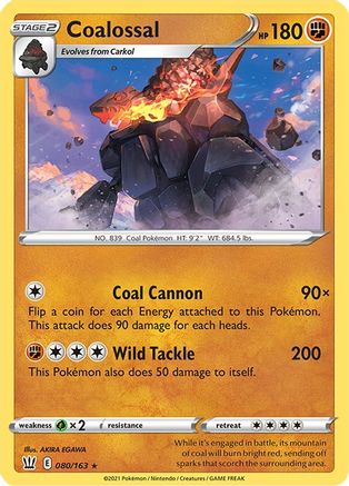 Coalossal 080/163  - Holofoil SWSH05 Battle Styles - Holo Rare