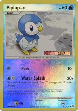 Piplup 093/130  - Reverse Holofoil Burger King Promos - Promo