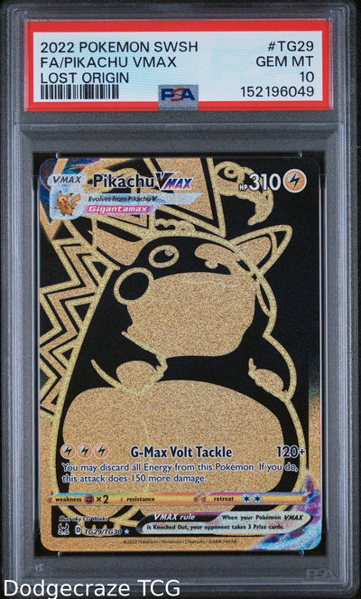 2022 Pokemon Lost Origin Pikachu Vmax TG29/TG30 PSA 10