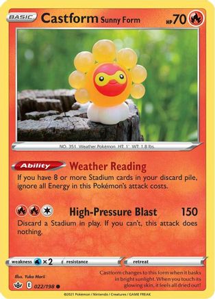 Castform Sunny Form 022/198  SWSH06 Chilling Reign - Common