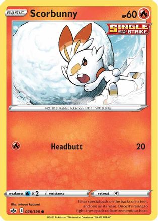 Scorbunny 026/198  SWSH06 Chilling Reign - Common