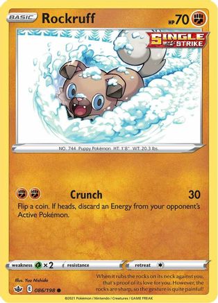 Rockruff 086/198  SWSH06 Chilling Reign - Common