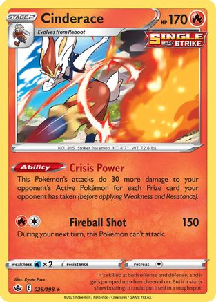 Cinderace 028/198  Deck Exclusives - Rare