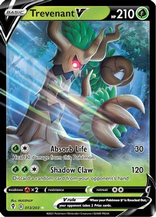 Trevenant V 013/203  - Holofoil SWSH07 Evolving Skies - Ultra Rare
