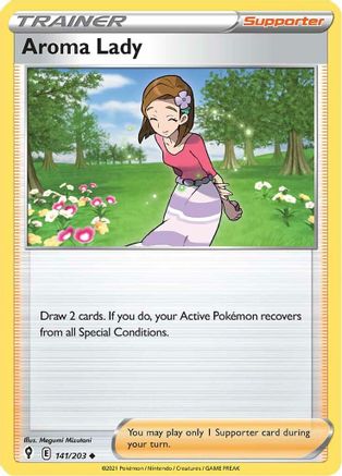 Aroma Lady 141/203  - Reverse Holofoil SWSH07 Evolving Skies - Uncommon