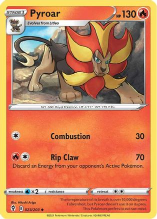 Pyroar 023/203  SWSH07 Evolving Skies - Uncommon