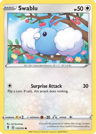 Swablu 132/203  SWSH07 Evolving Skies - Common
