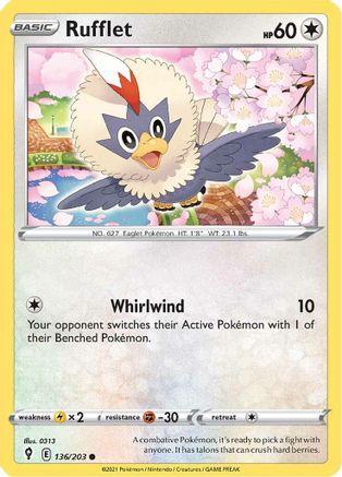 Rufflet 136/203  SWSH07 Evolving Skies - Common