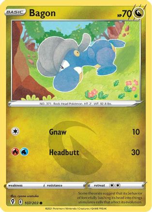 Bagon 107/203  SWSH07 Evolving Skies - Common