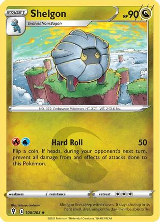 Shelgon 108/203  - Reverse Holofoil SWSH07 Evolving Skies - Uncommon
