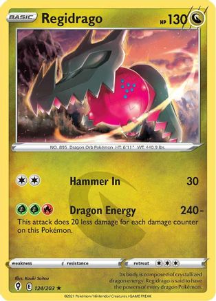 Regidrago 124/203  - Holofoil SWSH07 Evolving Skies - Holo Rare