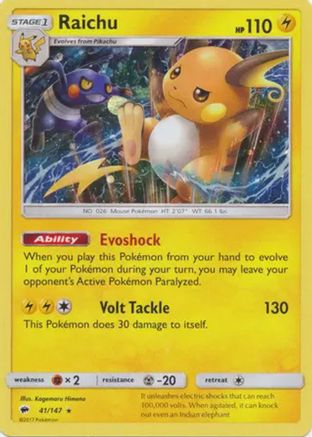 Raichu 041/147  - Holofoil Blister Exclusives - Promo