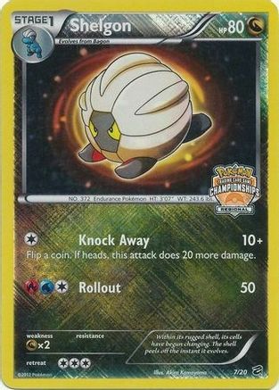 Shelgon 007/20  - Reverse Holofoil League & Championship Cards - Promo