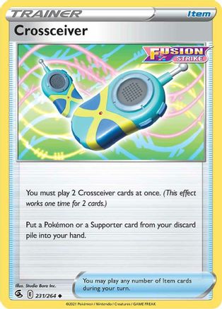 Crossceiver 231/264  - Reverse Holofoil SWSH08 Fusion Strike - Uncommon