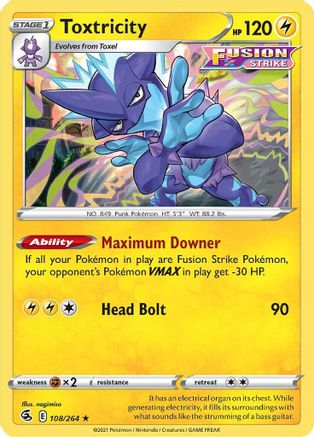 Toxtricity (108) 108/264  - Reverse Holofoil SWSH08 Fusion Strike - Holo Rare